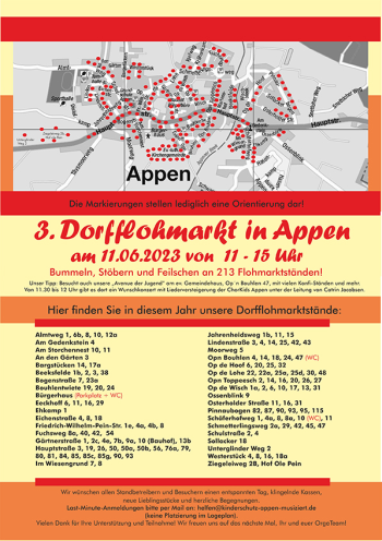 Dorfflohmarkt Appen 2023   Standorte   einseitig 350x496